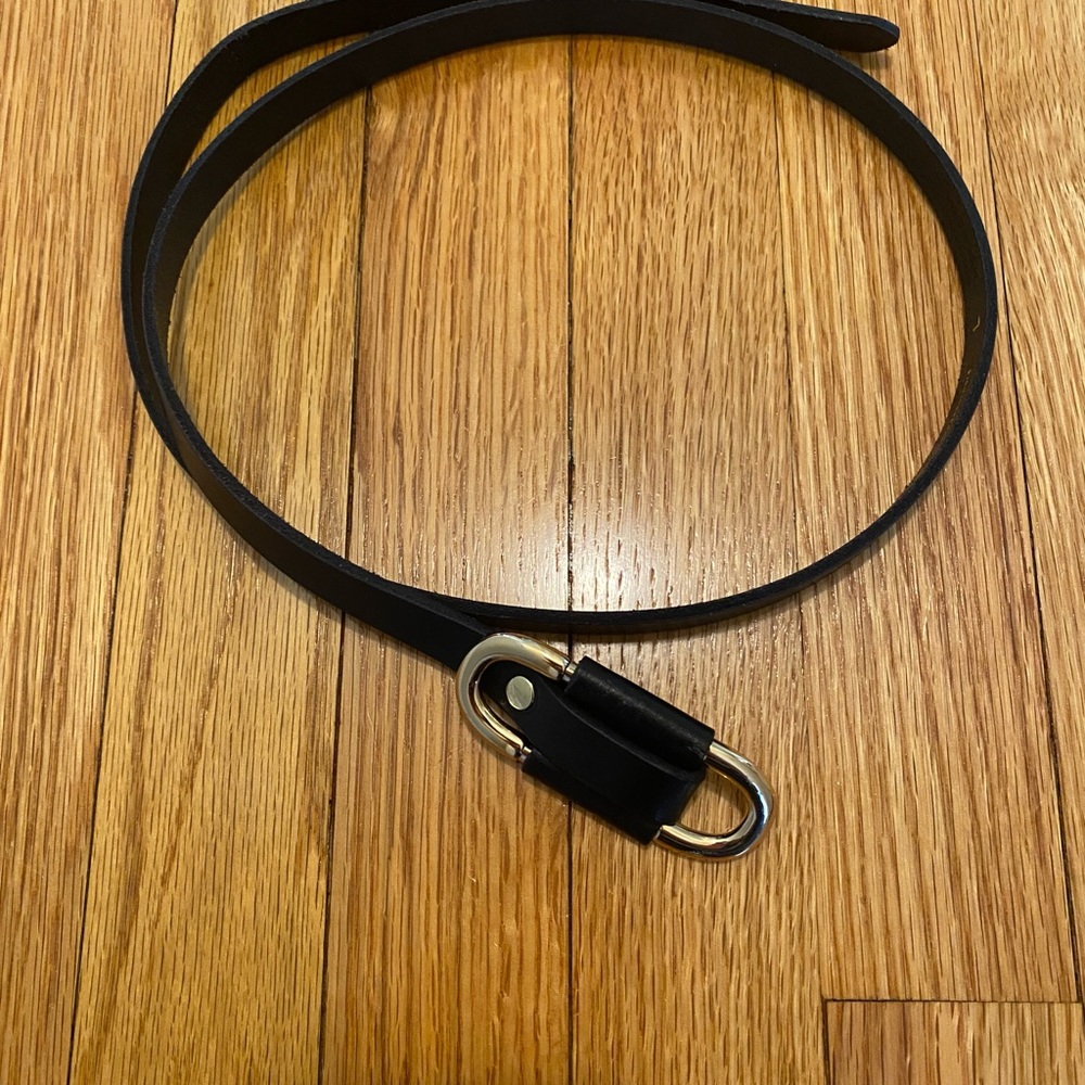 Anthropologie The Blake Skinny Black Leather Belt, Sz L